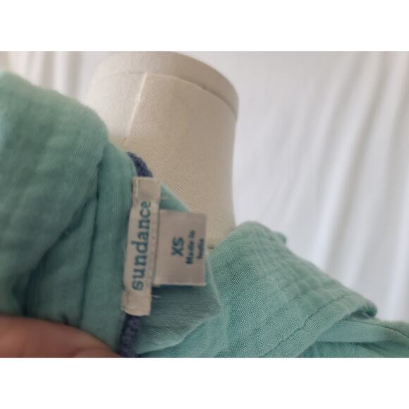 Sundance Womens Shirt Dress Aqua Cotton Gauze XS Beach Boho - Picture 10 of 10